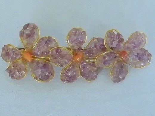 Haarspange (± 8 cm) mit Amethyst